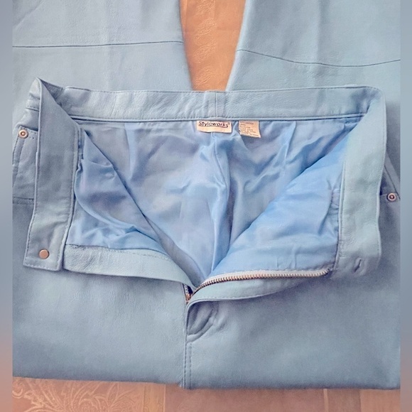 Newport News Pants - Light blue leather pants
